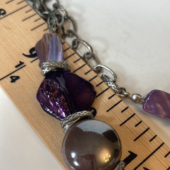 18" Purple Beaded and Shell Necklace - Picture 14 of 15